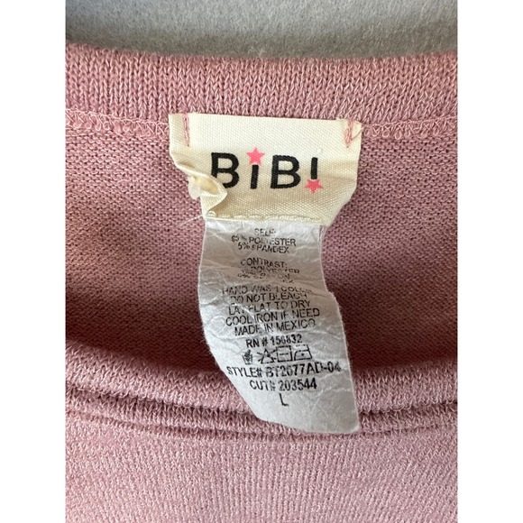 BiBi Top Floral Sleeve Lace Cuff Long Sleeve Blouse Casual Pullover Womens L EUC - Picture 2 of 9